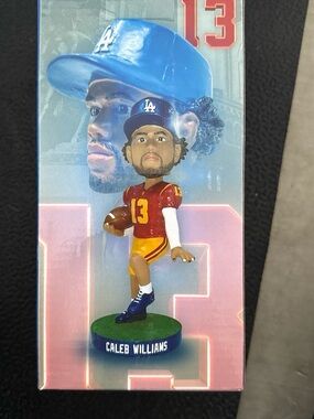 Caleb Williams Collector Bobblehead - Blue Cap, Red & Gold Uniform